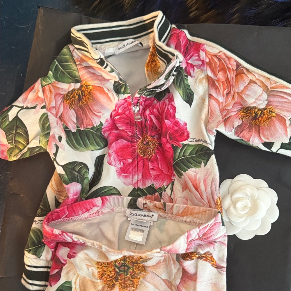 Dolce & Gabbana Kids Floral Tracksuit - White, Pink, Green